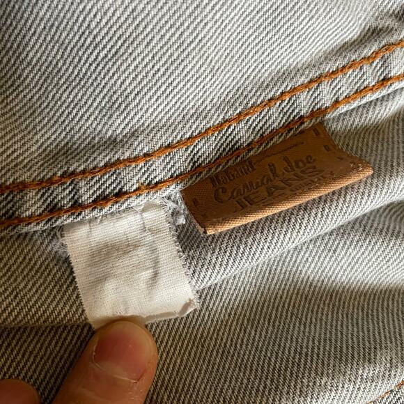 Vintage Haband Casual Joe Denim Jeans 30 Gray Distressed Elastic Waist Grandpa - Picture 6 of 12